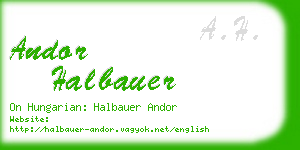 andor halbauer business card